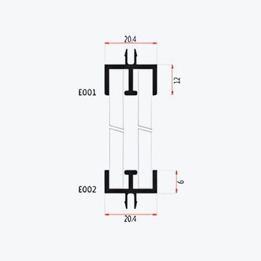 Upper&lower side track for sliding doors - E001/E002
